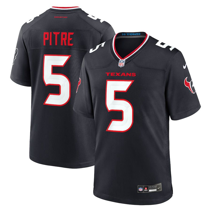 Men Houston Texans #5 Jalen Pitre Nike Navy Game NFL Jersey->->NFL Jersey